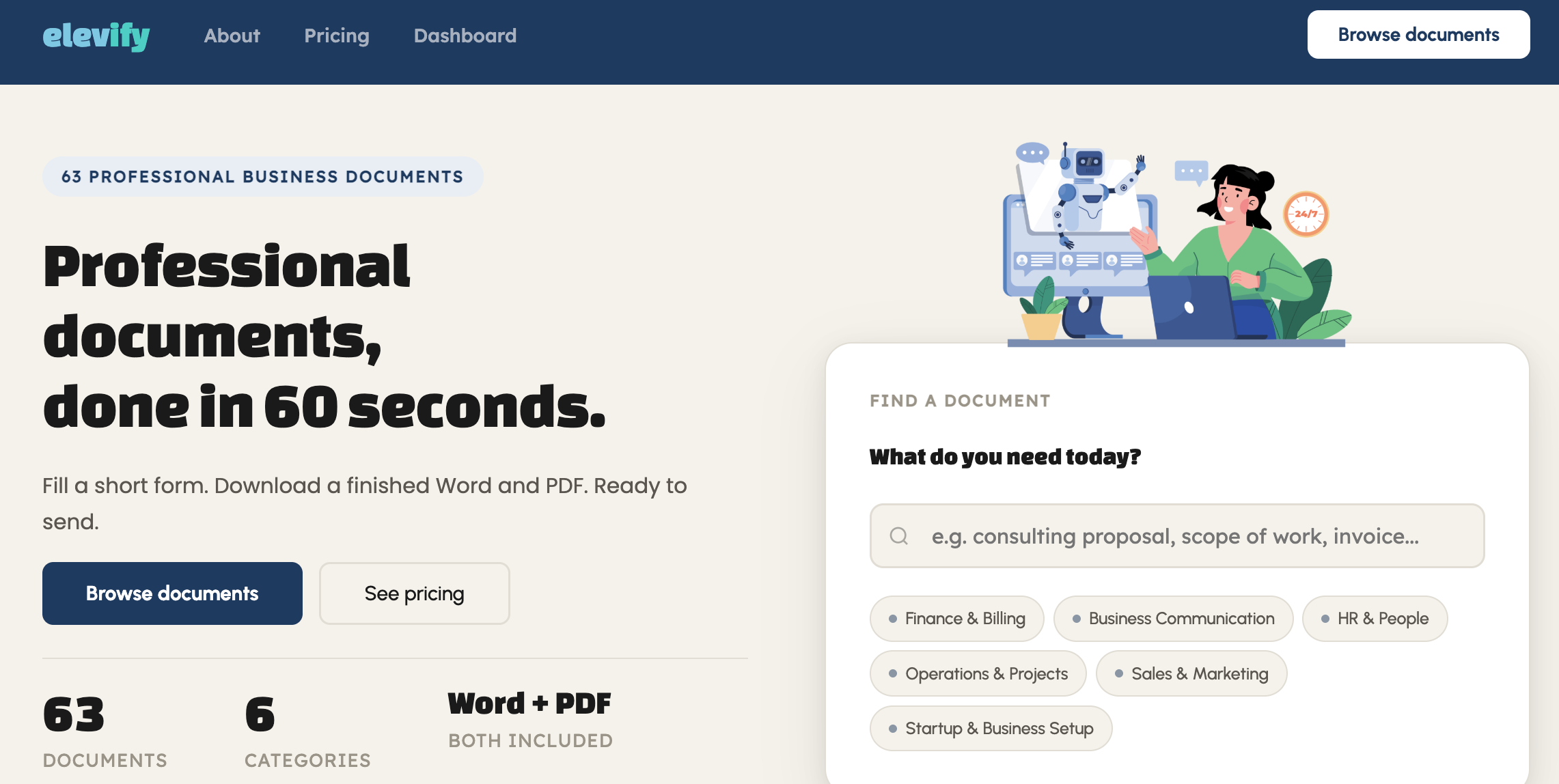 Elevify landing page screenshot