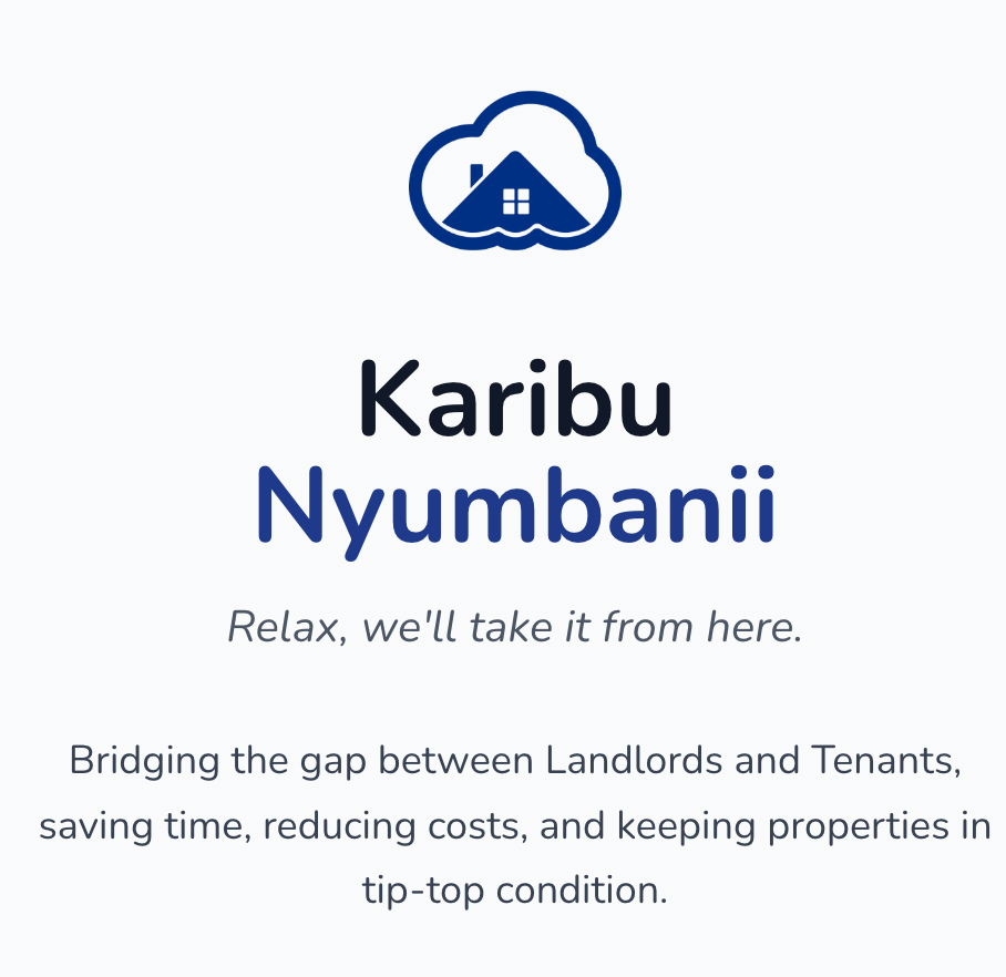 Nyumbanii landing page screenshot